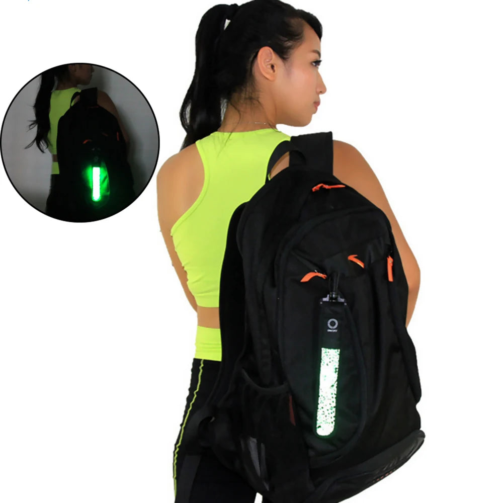 1Pc LED Glowing Luminous Reflective Safety Alert Hand Strap Wristband Bicycle Armband Light Backpack Hanging Light Night Running