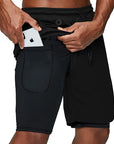 Running Shorts Men 2 In 1 Double-deck Sport Gym Shorts Quick Dry Fitness Jogging Short Pants Training Workout Summer Men Shorts