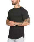 New Summer Sports T Shirt Mens Fashion Short Sleeved T-Shirt Brand Gym Clothing Hip-Hop Streetwear Slim Fit Fitness Tees Tops