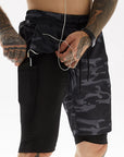 Running Shorts Men 2 In 1 Double-deck Sport Gym Shorts Quick Dry Fitness Jogging Short Pants Training Workout Summer Men Shorts