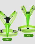 LED Reflective Vest Light Up Running Vest Adjustable Straps Cycling Safety Vest USB Rechargeable 3 Light Modes for Night Running