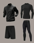 Men's Quick-Dry Sports Set Autumn Track and Field Zipper Training Running Fitness Long-Sleeve Shirts for Cycling Gym Wear Men