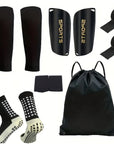 6-Piece Set of Outdoor Sports Football Socks + Shin Guards + Shin Socks + Ankle Guards + Straps + Storage Bag S004593