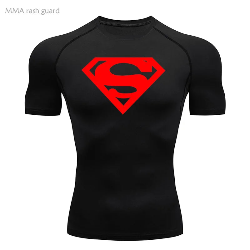 Sports Compression Shirt Men's T-Shirt Short Sleeve Quick Dry Summer Fitness Top Bodybuilder T-shirt Running Men's Gym Clothing