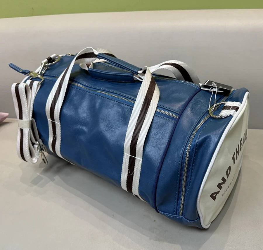 Sport Gym Bag for Women Men Shoulder Bags with Shoes Storage Pocket Fitness Training Waterproof Leather Travel Bag Handbag Daily