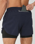 2025New Men Running Shorts Gym Sports Shorts 2 In 1 Quick Dry Workout Training Gym Fitness Jogging Short Pants Summer Men Shorts