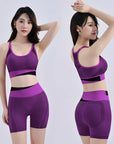 Women Breathable Sports Bra Absorb Sweat Shockproof Padded Gym Running Fitness Double Layer Seamless Yoga Sports Bra Underwear