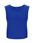 Ladies' Fashion Round Neck Yoga Wear Sleeveless Athletic Vest Casual Top Pure Color Loose Comfy Lightweight Short Top