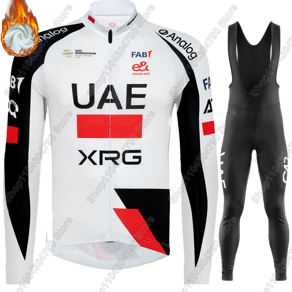 UAE Team Cycling Jersey 2026 Set Clothing Suit Winter Summer Mens Long Sleeve MTB Bike Road Pants Bib Ropa Ciclismo