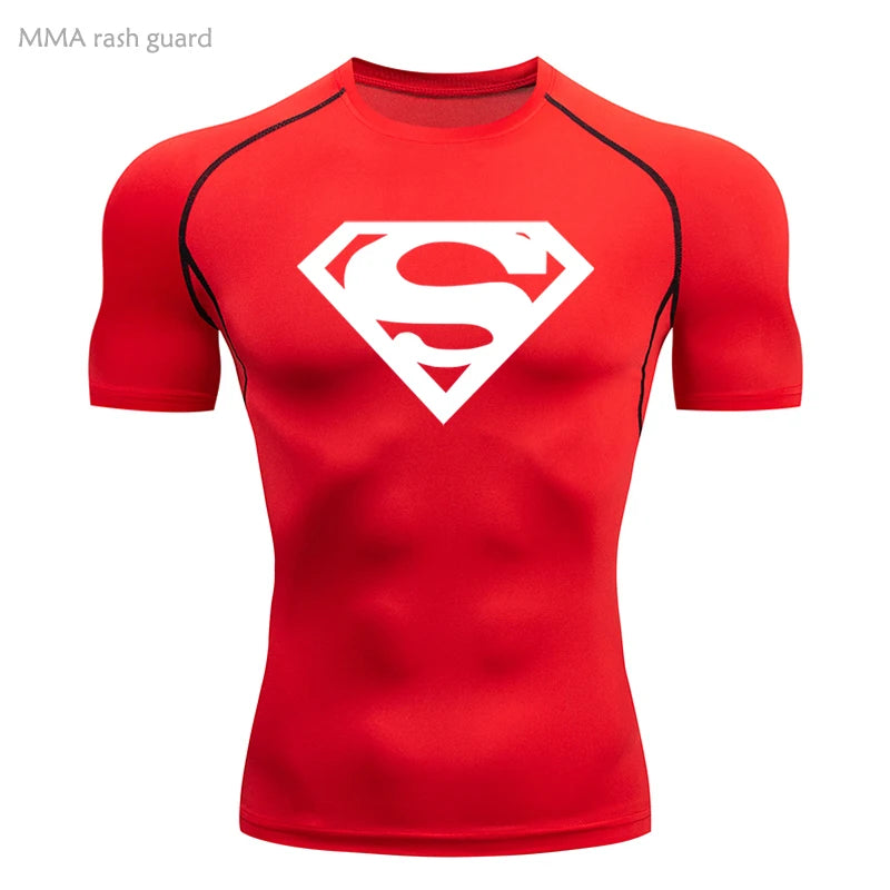 Sports Compression Shirt Men's T-Shirt Short Sleeve Quick Dry Summer Fitness Top Bodybuilder T-shirt Running Men's Gym Clothing
