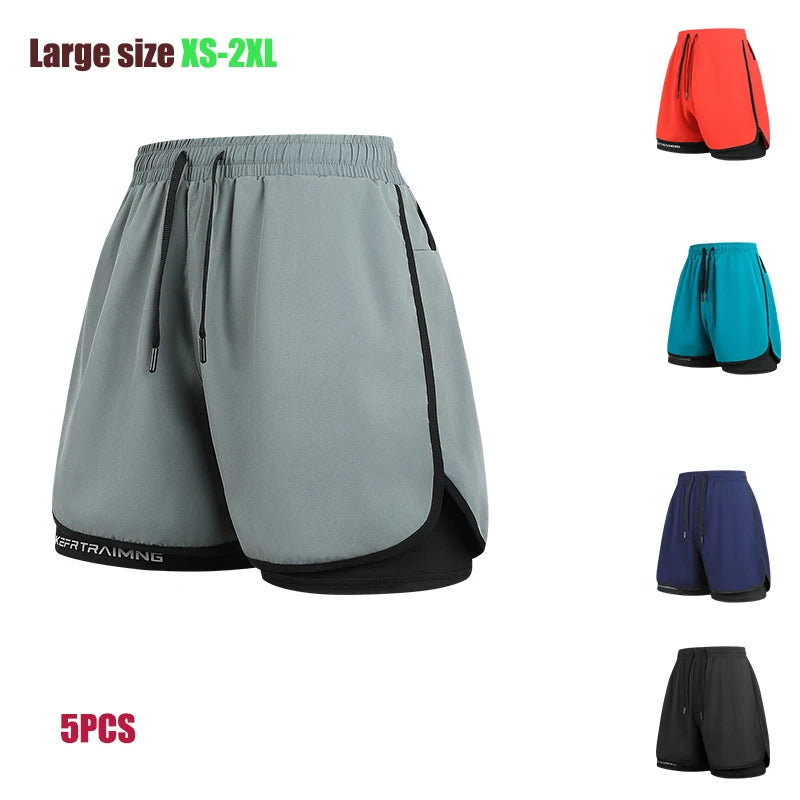 Summer New High Quality Ice Silk Shorts For Sports Quick Drying Fitness Men's Three Piece Running Basketball Shorts