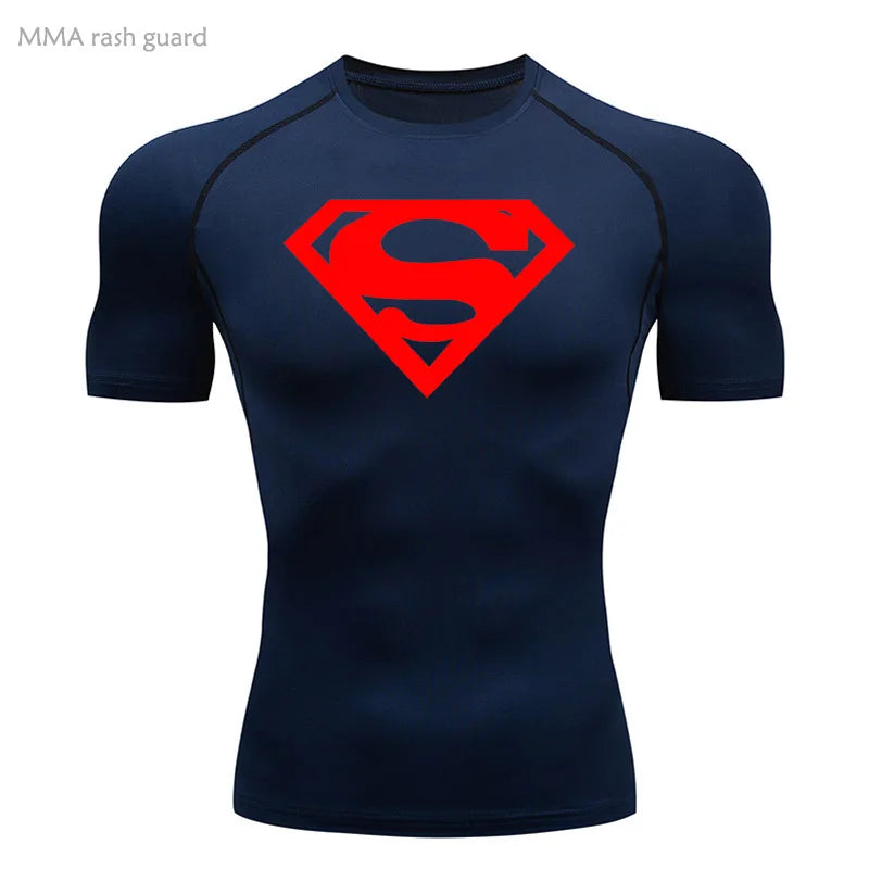 Sports Compression Shirt Men's T-Shirt Short Sleeve Quick Dry Summer Fitness Top Bodybuilder T-shirt Running Men's Gym Clothing