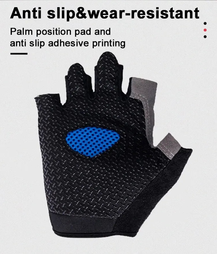 Gym Gloves Fingerless Gloves Anti-Slip Shock-Absorbing Breathable Gloves Sports Gloves for Training Lifting Weight Cycling