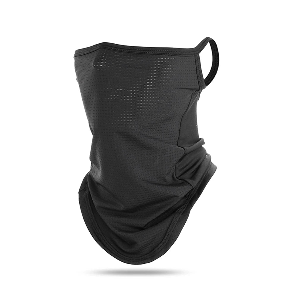 Men Summer Sports Black Mesh Ice Silk Bandana Running Tube Scarf Hiking Ski Fishing Hunting Cycling Snowboard Soft Scarves Women