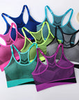 Women Breathable Sports Bra Absorb Sweat Shockproof Padded Gym Running Fitness Double Layer Seamless Yoga Sports Bra Underwear