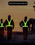 LED Reflective Vest Light Up Running Vest Adjustable Straps Cycling Safety Vest USB Rechargeable 3 Light Modes for Night Running