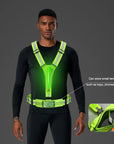LED Reflective Vest Light Up Running Vest Adjustable Straps Cycling Safety Vest USB Rechargeable 3 Light Modes for Night Running