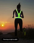 LED Reflective Vest Light Up Running Vest Adjustable Straps Cycling Safety Vest USB Rechargeable 3 Light Modes for Night Running