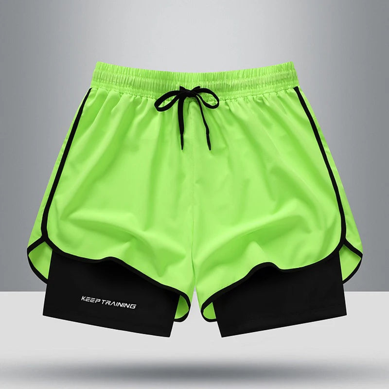 Summer New High Quality Ice Silk Shorts For Sports Quick Drying Fitness Men's Three Piece Running Basketball Shorts