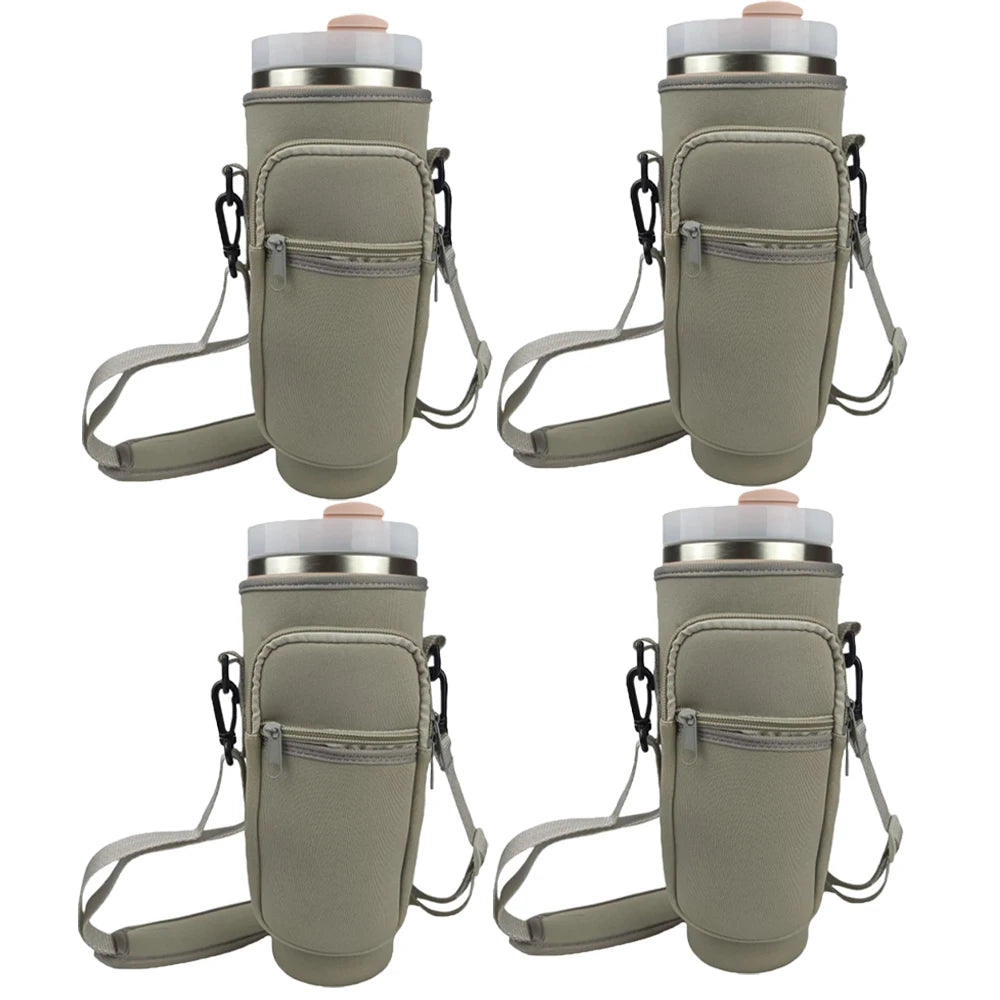 1/2/4 Piece 40oz Water Bottle Carrier Bag Pouch Cover for Thermos Water Bottle Holder Adjustable Shoulder Strap Mug Cover
