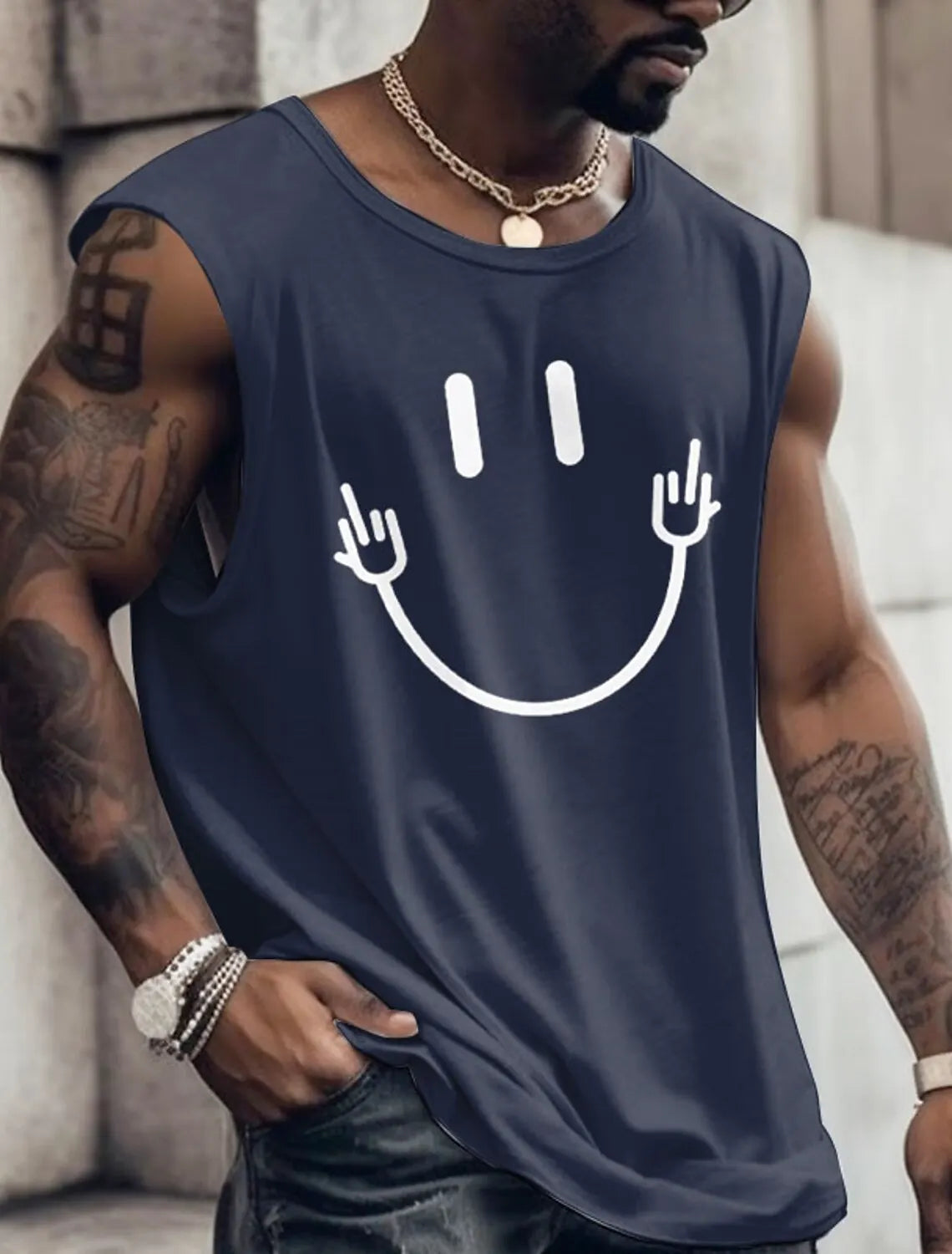 3D Creative Retro Print Outdoor T Shirt Sports Style Casual Breathable Crew Neck Four Seasons Fitness Adult Men's Tank Top