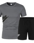 2025 Men's summer T-shirt and shorts set men's breathable sportswear set casual and fashionable short-sleeved T-shirt set