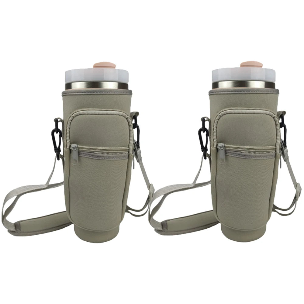 1/2/4 Piece 40oz Water Bottle Carrier Bag Pouch Cover for Thermos Water Bottle Holder Adjustable Shoulder Strap Mug Cover