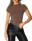 2024 Women's Sports Fitness Clothing Slim Running Sweat Absorbing Skinny Yoga Clothes Quick Drying Clothes Short Sleeved T-shirt