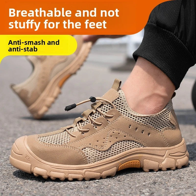 Safety Shoes Work Sneakers Steel Toe Men Women Anti Smash  Shoes Light BreathablePuncture Proof Work Boots Indestructible Safety