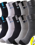 10 Pairs Of Comfortable And Breathable Sports Socks For Men, Fashionable Striped Cotton Sweat