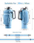 1pc Crossbody Bag Insulated Water Bottle Cover Sleeve for Stanley Cup Anti-fall 30oz/40oz Tumbler Protective Carrier Pouch Strap