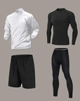 Men's Quick-Dry Sports Set Autumn Track and Field Zipper Training Running Fitness Long-Sleeve Shirts for Cycling Gym Wear Men
