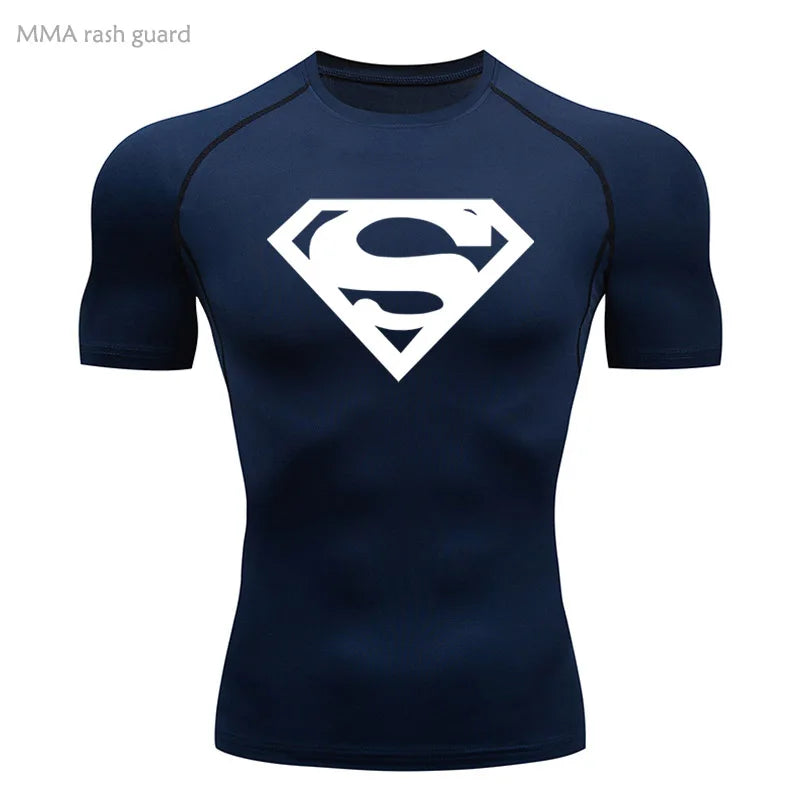 Sports Compression Shirt Men's T-Shirt Short Sleeve Quick Dry Summer Fitness Top Bodybuilder T-shirt Running Men's Gym Clothing