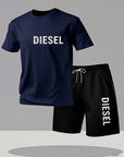 2026New Trendy Business Summer Men's Sports Set Casual Fitness Jogging Basketball Fashion Short Sleeve T-shirt + Shorts 2 Sets
