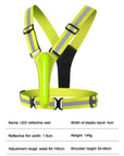 LED Running Vest USB Rechargeable Reflective Cycling Safety Vest Adjustable Strap High Visibility 3 Light Mode for Night Running
