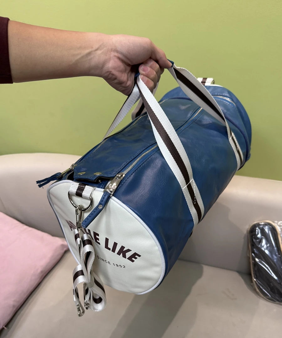 Sport Gym Bag for Women Men Shoulder Bags with Shoes Storage Pocket Fitness Training Waterproof Leather Travel Bag Handbag Daily