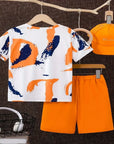 Fashion 2025 Summer New Children's Summer Set Sports Set Cartoon T-shirt Shorts Two piece Set 3D Digital Printed Casual Set Comf