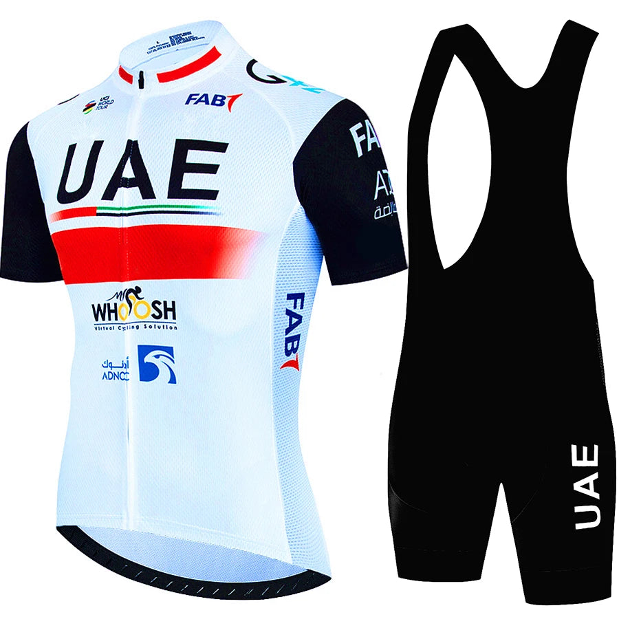 2025 UAE Cycling Jersey Set MTB Uniform Bike Clothing Summer Breathable Bicycle Shirt Ropa Ciclismo Bib Pants Maillot Ciclismo
