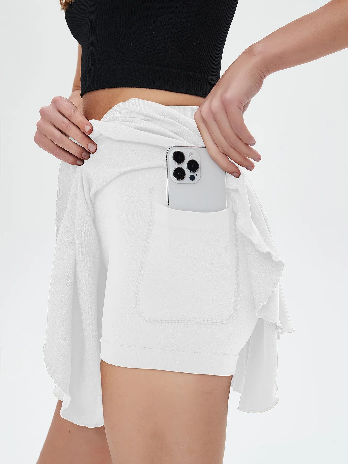 Women's High Waisted Tennis Mini Skirt Tennis Yoga Golf Sports Belt Safety Pants Pocket Comfortable and Breathable Sports Skirt