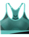 Women Breathable Sports Bra Absorb Sweat Shockproof Padded Gym Running Fitness Double Layer Seamless Yoga Sports Bra Underwear