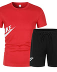 2025 Men's summer T-shirt and shorts set men's breathable sportswear set casual and fashionable short-sleeved T-shirt set