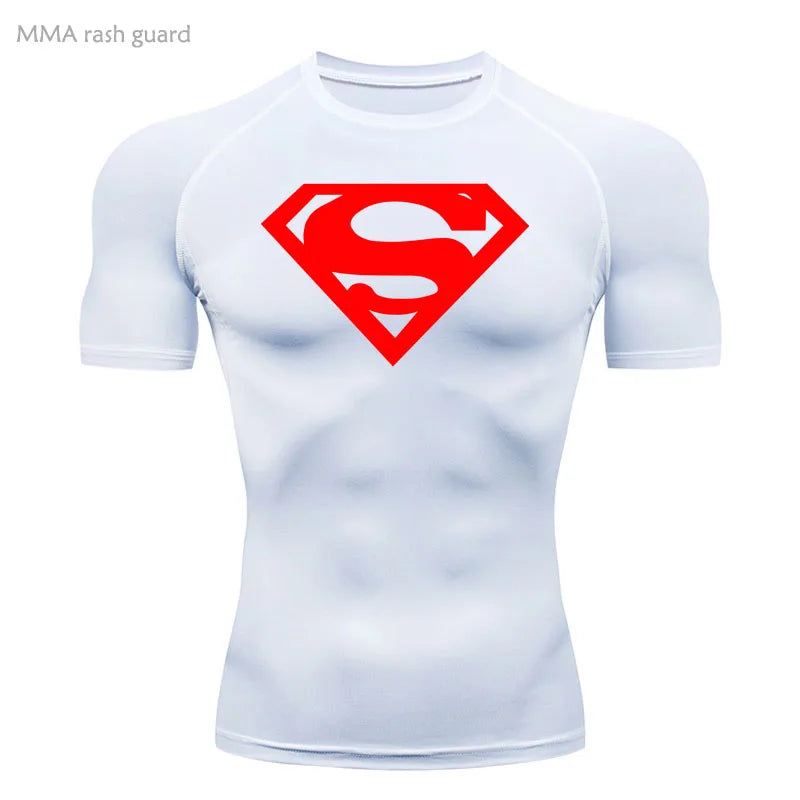 Sports Compression Shirt Men's T-Shirt Short Sleeve Quick Dry Summer Fitness Top Bodybuilder T-shirt Running Men's Gym Clothing
