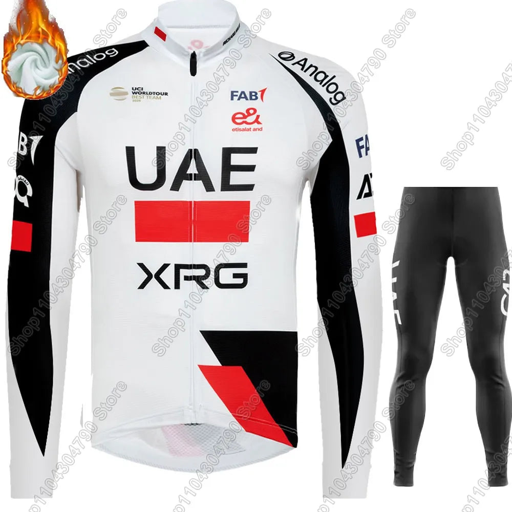 UAE Team Cycling Jersey 2026 Set Clothing Suit Winter Summer Mens Long Sleeve MTB Bike Road Pants Bib Ropa Ciclismo