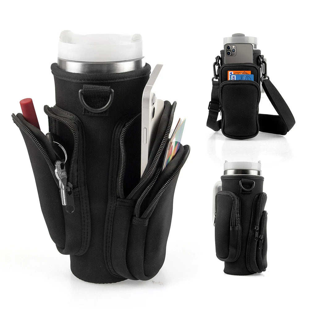 1pc Crossbody Bag Insulated Water Bottle Cover Sleeve for Stanley Cup Anti-fall 30oz/40oz Tumbler Protective Carrier Pouch Strap