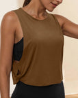 Ladies' Fashion Round Neck Yoga Wear Sleeveless Athletic Vest Casual Top Pure Color Loose Comfy Lightweight Short Top