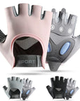Bike Gloves for Fitness Cycling Half Finger Gloves Men Women Anti Slip Shock-Absorbing Ice Silk Yoga Sports Gym Gloves