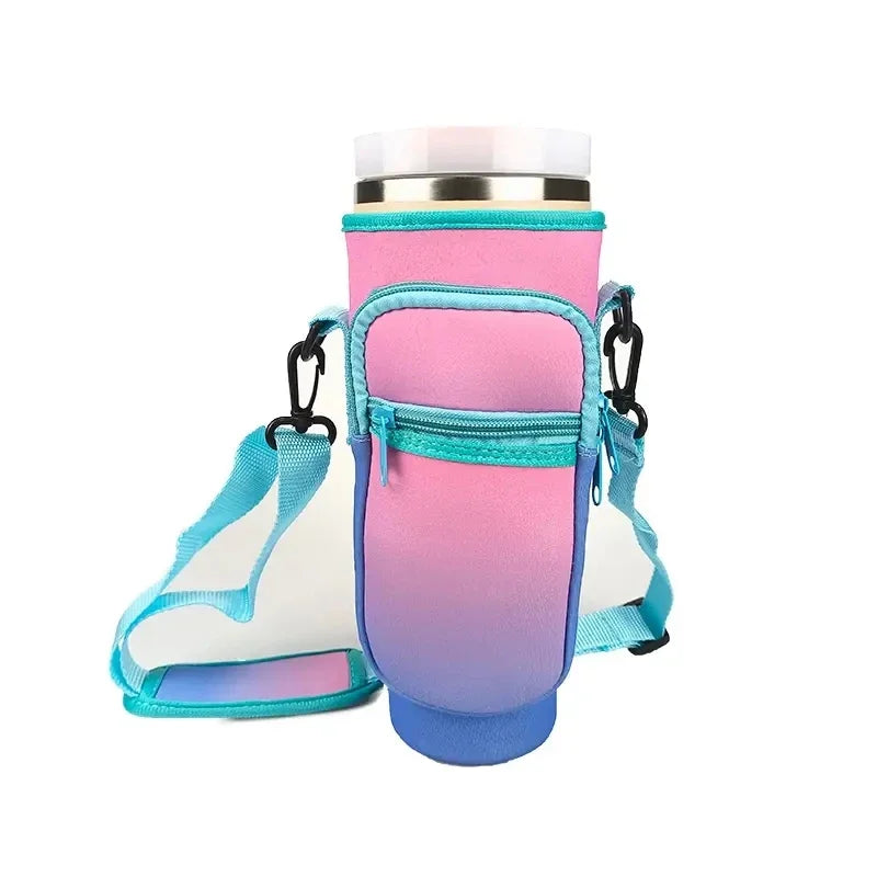 1/2/4 Piece 40oz Water Bottle Carrier Bag Pouch Cover for Thermos Water Bottle Holder Adjustable Shoulder Strap Mug Cover