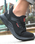 Safety Shoes Work Sneakers Steel Toe Men Women Anti Smash  Shoes Light BreathablePuncture Proof Work Boots Indestructible Safety