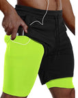Men Sport Shorts Sportswear Double-deck Running Shorts 2 In 1 Beach Bottoms Summer Gym Fitness Training Jogging Short Pants Men