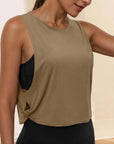 Ladies' Fashion Round Neck Yoga Wear Sleeveless Athletic Vest Casual Top Pure Color Loose Comfy Lightweight Short Top
